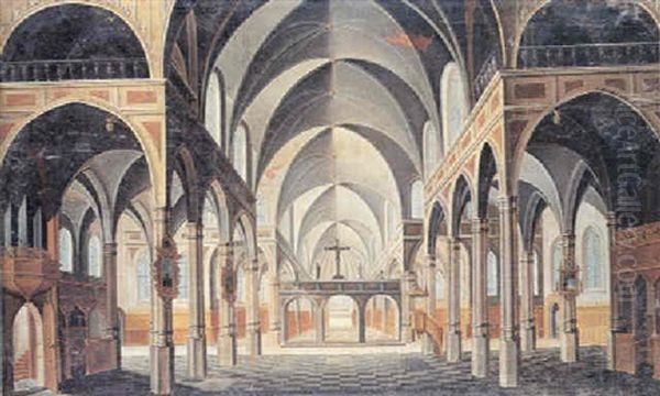 Kirkeinterior (kolner Dom?) Oil Painting by Bartholomeus Van Bassen