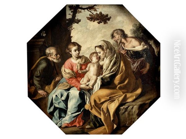 The Holy Family With Saint Elizabeth And The Infant Saint John The Baptist Oil Painting by Marcantonio Bassetti