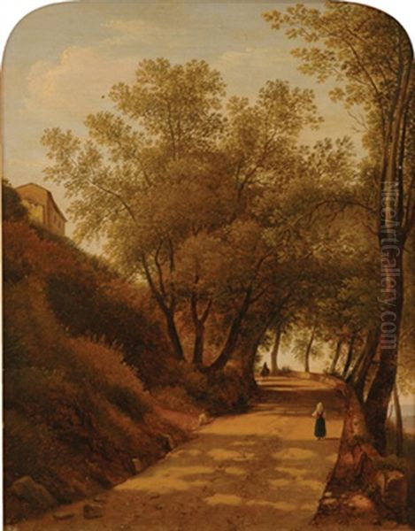 Sunlit Path Oil Painting by Giambattista Bassi