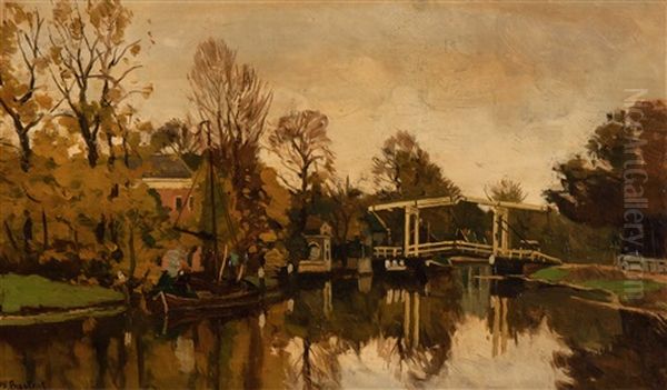 Bridge Over De Vecht Oil Painting by Nicolaas Bastert