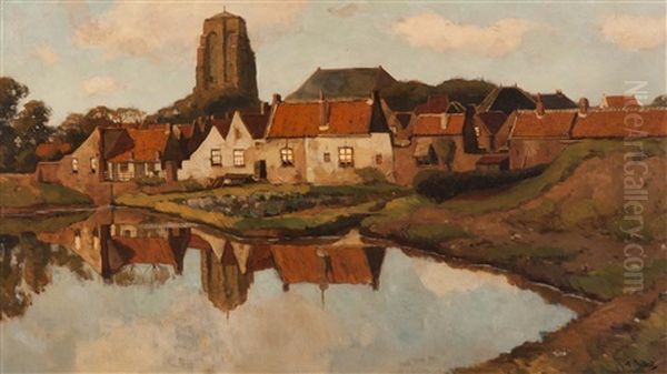 Nieuwersluis (holland) Oil Painting by Nicolaas Bastert