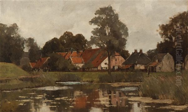 Fort Moat In Nieuwersluis Oil Painting by Nicolaas Bastert