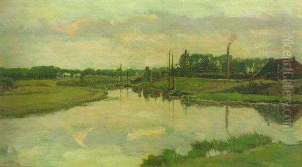 A View Of A Tile Factory In Loenen Aan De Vecht Oil Painting by Nicolaas Bastert