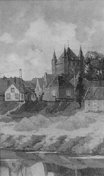 Stadsgezicht Hattem Oil Painting by Nicolaas Bastert