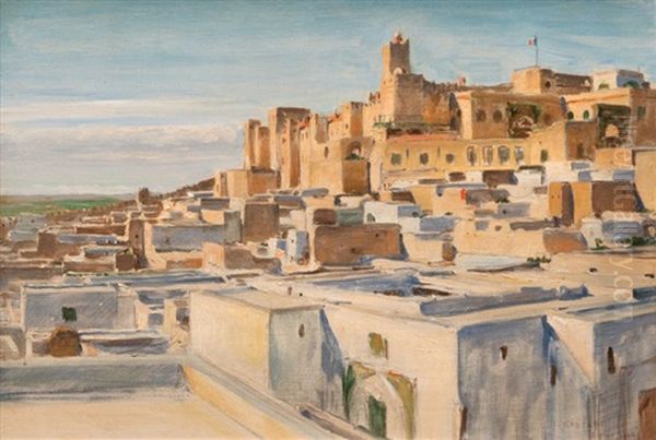 Panorama Sur La Ville De Sousse Oil Painting by Jean-Celestin-Tancrede Bastet