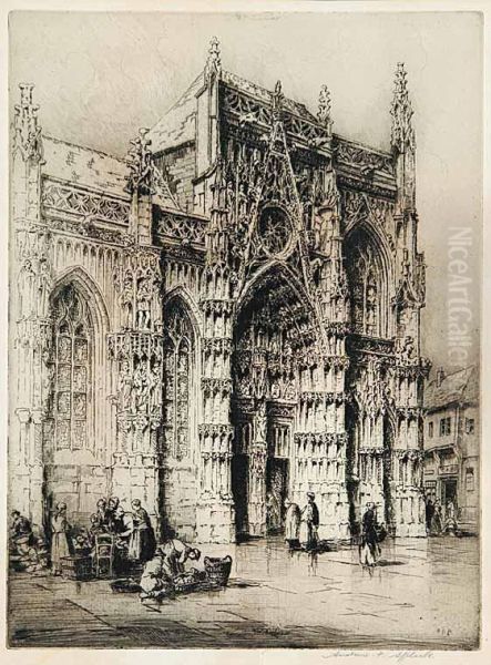 St. Chapelle At Boulevard Du Palas, Paris Oil Painting by Andrew F. Affleck