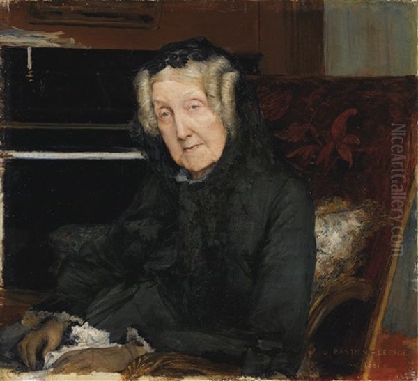 Portrait De Mme Waskiewicz Oil Painting by Jules Bastien-Lepage