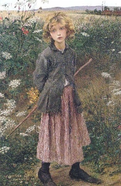 Fleur Du Chemin Or La Petite Bergere Oil Painting by Jules Bastien-Lepage