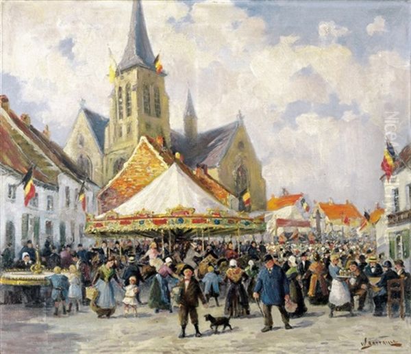 La Kermesse Au Village Oil Painting by Wilhelm Bataille