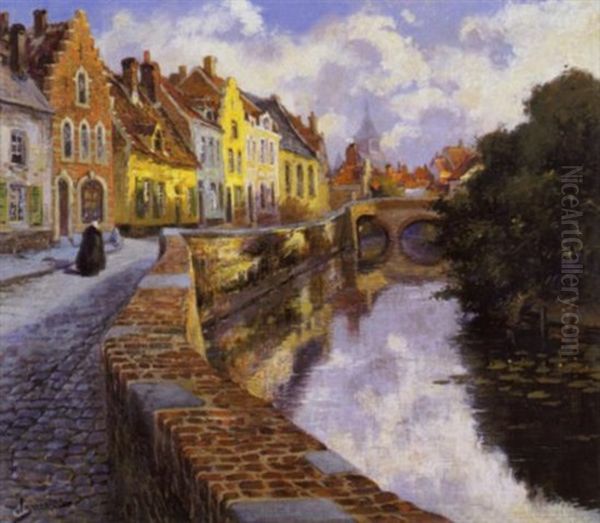 Gezicht Te Brugge Oil Painting by Wilhelm Bataille