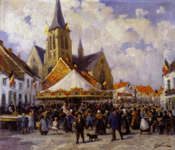 La Kermesse Au Village Oil Painting by Wilhelm Bataille