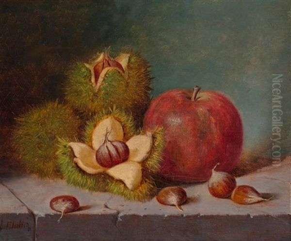 Apple And Chestnuts Oil Painting by Frederick S. Batcheller