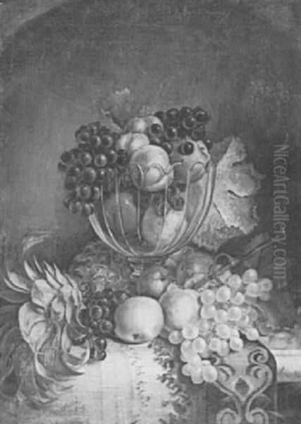 Still Life With Fruit Oil Painting by Frederick S. Batcheller