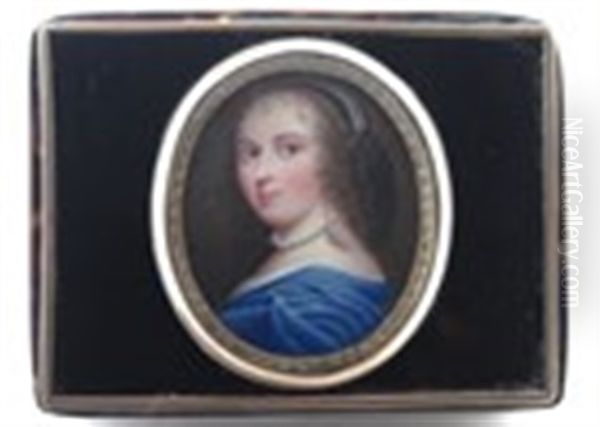 Portrait Miniature Of Ninon De L'enclos (1620-1705) Oil Painting by William Bate