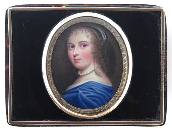 Portrait Miniature Of Ninon De L'enclos (1620-1705) by William Bate