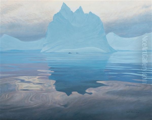 Iceberg And Humpback Whales Oil Painting by Robert Bateman