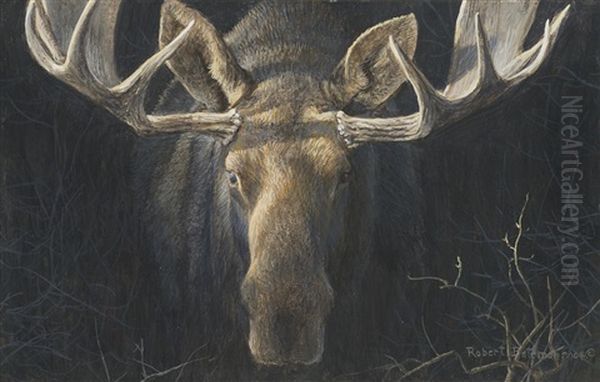 Moose Oil Painting by Robert Bateman