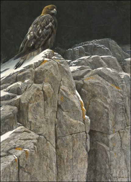 Upon The Crag - Golden Eagle Oil Painting by Robert Bateman