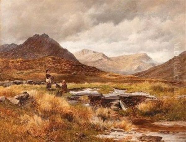 View Of The Old Coach Road - Capel Curig, Wales Oil Painting by David Bates