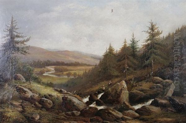 Near Bettws-y Coed Oil Painting by David Bates