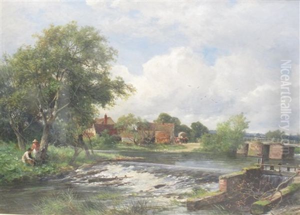 Bransford Bridge - On The Teme Oil Painting by David Bates