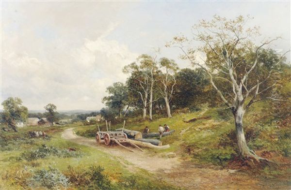 A View Near Eastnor, Malvern, Worcestershire Oil Painting by David Bates