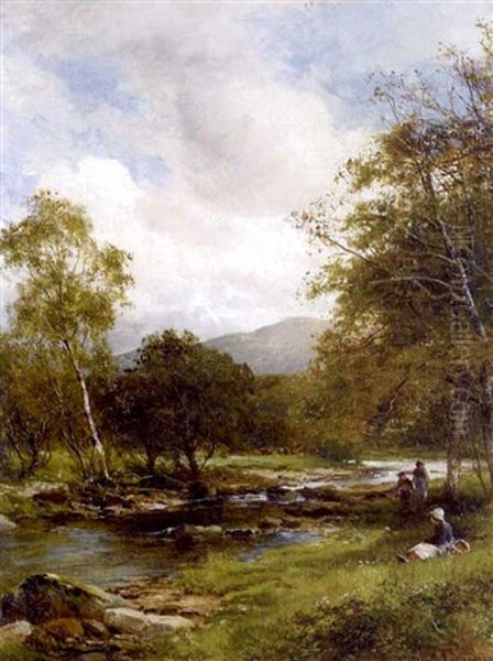 Beside The Falloch, Scotland Oil Painting by David Bates