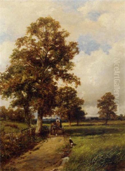 The Road Through The Meadows Oil Painting by David Bates