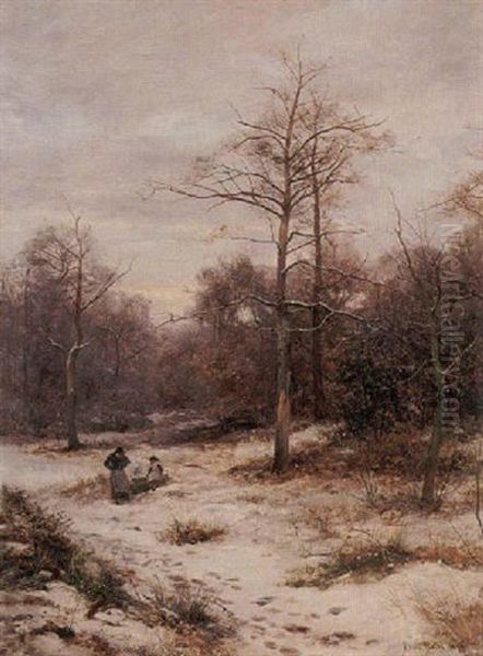 A January Afternoon, Sutton Park Oil Painting by David Bates