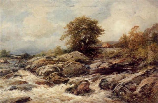 In The Bed Of The Llugwy, Below Capel Curig Oil Painting by David Bates