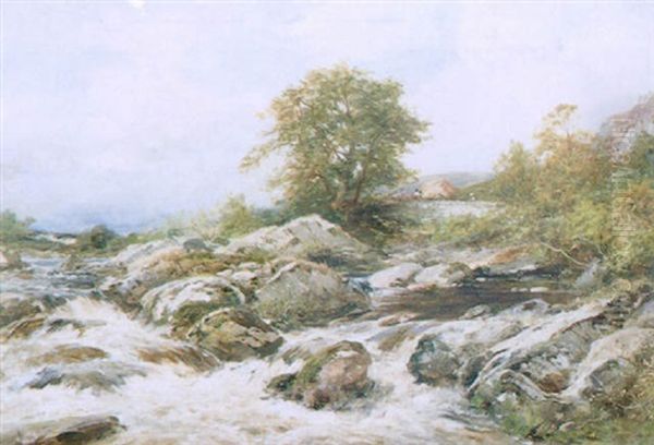 In The Bed Of The Llugwy, Below Capel Curig Oil Painting by David Bates