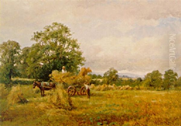 Harvesting Worcestershire Oil Painting by David Bates