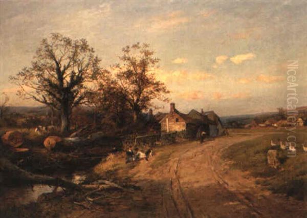 The Edge Of The Common Oil Painting by David Bates