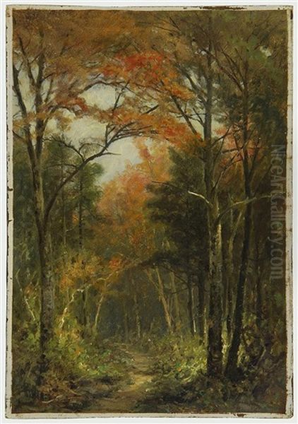 Forest Road Oil Painting by William Newton Batholomew