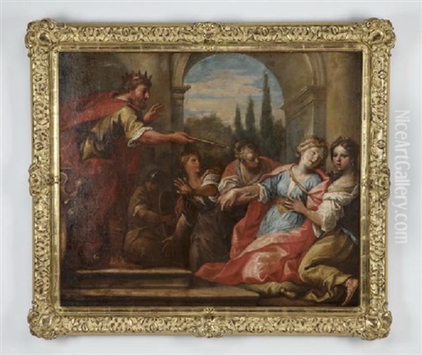 Esther Before King Ahasuerus Oil Painting by Pompeo Girolamo Batoni