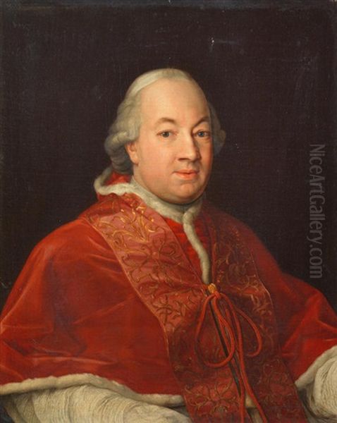 Portrait Of Pope Pius Vi, Seated, Bust Length Oil Painting by Pompeo Girolamo Batoni