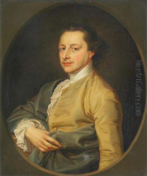 Portrait Of Sir Humphrey Morice, Half-length, Within A Painted Oval Oil Painting by Pompeo Girolamo Batoni