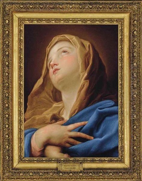 The Madonna Oil Painting by Pompeo Girolamo Batoni