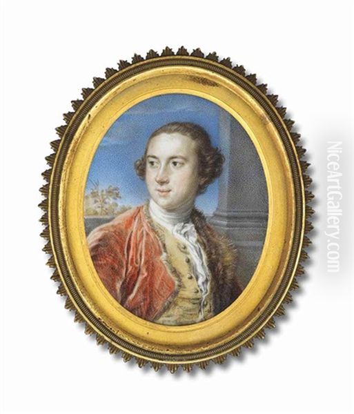 William Legge, 2nd Earl Of Dartmouth (1731-1801) In Fur-lined Red Coat And Yellow Waistcoat Oil Painting by Pompeo Girolamo Batoni