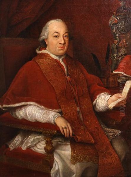 A Portrait Of Pope Pius Vi Oil Painting by Pompeo Girolamo Batoni