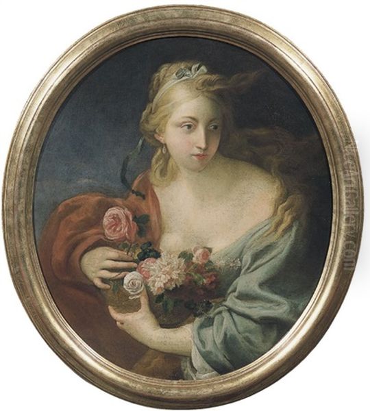 Flora Oil Painting by Pompeo Girolamo Batoni