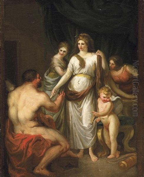 Herkules Und Omphale Oil Painting by Pompeo Girolamo Batoni