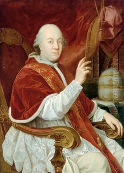 Bildnis Des Papstes Pius Vi. Oil Painting by Pompeo Girolamo Batoni