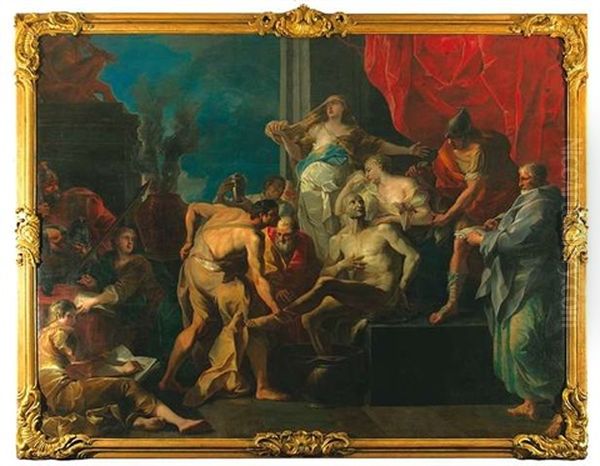 Tod Des Seneca Oil Painting by Pompeo Girolamo Batoni