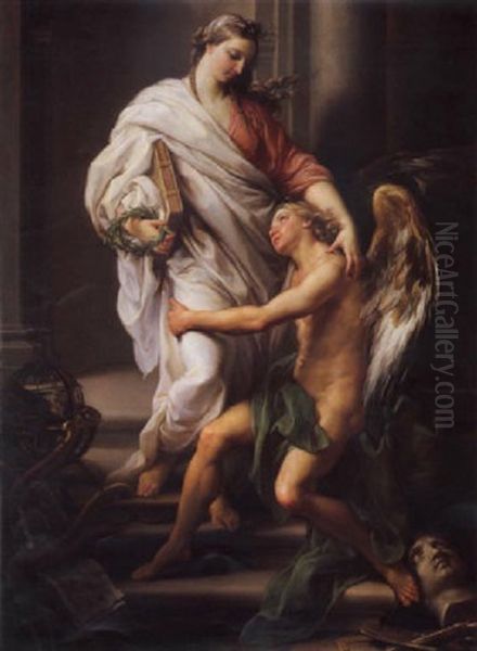 Le Arti Ed Il Genio Oil Painting by Pompeo Girolamo Batoni