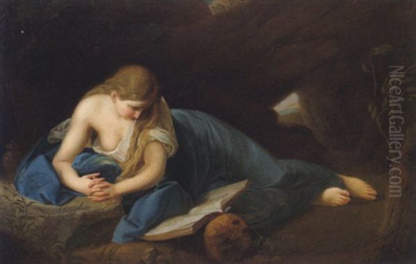 Die Busende Magdalena Oil Painting by Pompeo Girolamo Batoni