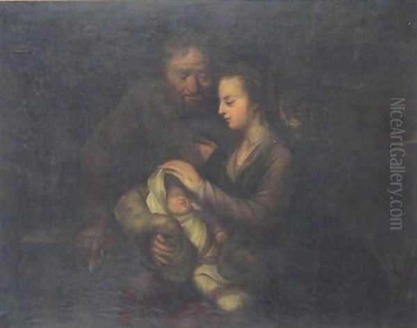 Mary And Joseph With Infant Jesus Oil Painting by Pompeo Girolamo Batoni