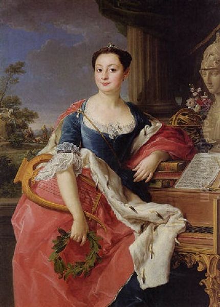 Portrait Of Princess Giacinta Orsini Bouncampagni Ludovisi, Duchessa D'arce Oil Painting by Pompeo Girolamo Batoni