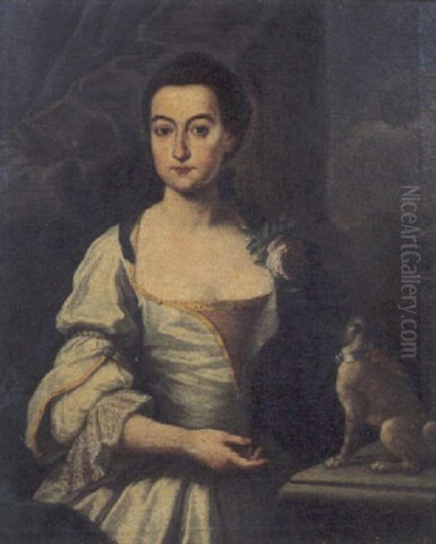 Ritratto Di Nobildonna Con Cagnolino Oil Painting by Pompeo Girolamo Batoni