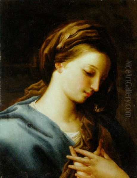 The Madonna Annunciate Oil Painting by Pompeo Girolamo Batoni